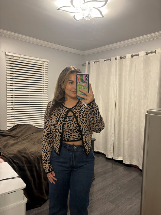 Leopard Button Down Set